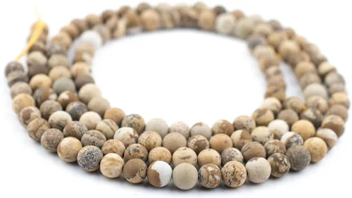 Miniatura 53 de The Bead Chest Cuentas de Jade Blanco Mate Redondas (8mm): Piedra Preciosa Orgánica Redonda Esférica de Energía con Poder de Sanación para Hacer