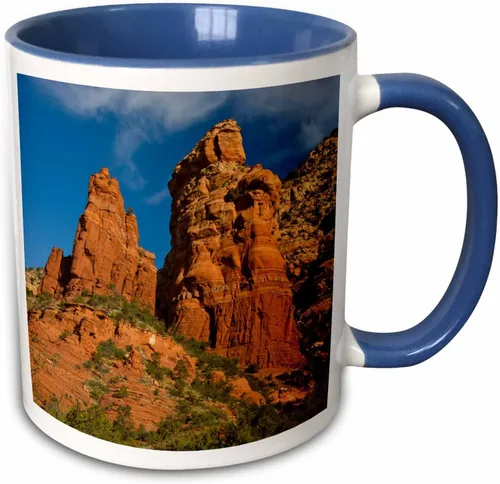 Miniatura 12 de 3dRose Danita Delimont – Rock Formations – Thunder, cafetera Rock, Sedona, Arizona, USA de montaña – Tazas, Negro/Blanco