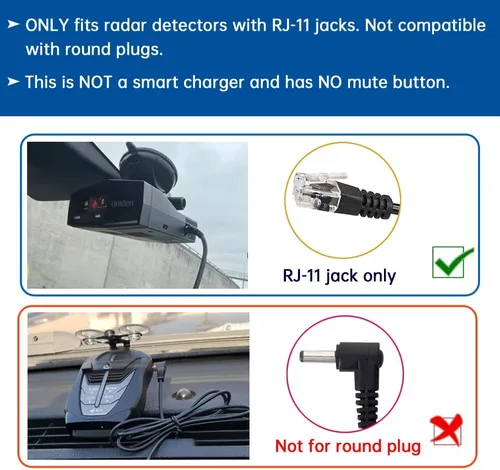Miniatura 3 de Cable de carga de alimentación para detector de radar FouceClaus Escort Valentine One V1 Beltronics Uniden R3/R4/R7/R8, Passport y más, adaptador