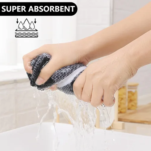 Miniatura 2 de Homaxy Paños de cocina 100% algodón, tejido gofre a cuadros, 12 x 12 pulgadas, toallas de platos súper suaves y absorbentes, de secado rápido