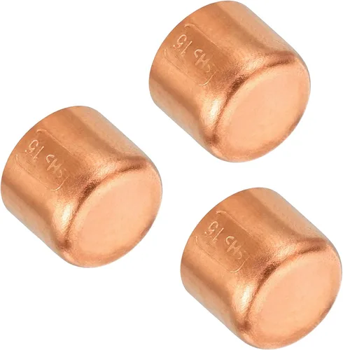 Miniatura 9 de PATIKIL Tapa de tubo de cobre ID de 1.382 in (1,38 pulgadas), tapa de ajuste de cobre, conexión de soldadura para fontanería, climatización y aire