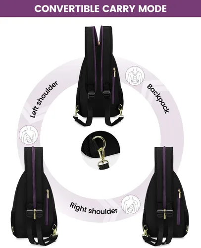 Miniatura 2 de LOVEVOOK - Mochila convertible tipo bandolera para mujeres, mochila pequeña para pañales, senderismo, mochila de viaje resistente al agua