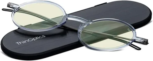 Miniatura 2 de ThinOptics Lentes de lectura unisex para adultos Manhattan Blue Light Blocker + funda Milano