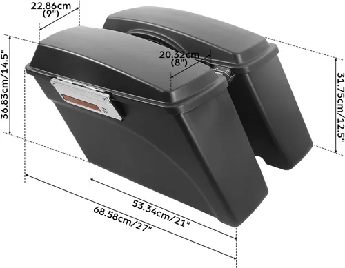 Miniatura 3 de Bolsas de sillín negras mate TCMT con cierre de tapa y forro de inserción de alfombra Compatibles con Harley Touring CVO Road Glide Road King Street