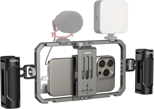 Miniatura 8 de SmallRig Universal Smartphone Video Rig para iPhone 17 16 15 14 para Samsung, Cine Vlogging Rig Aleación de aluminio Teléfono Jaula de Video Grip