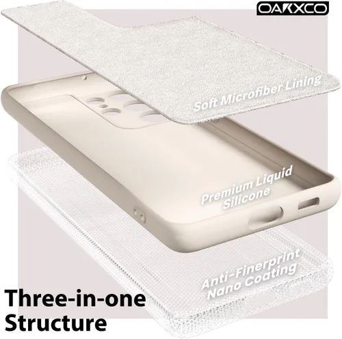 Miniatura 5 de oakxco Funda para teléfono Samsung Galaxy S21 Ultra con agarre de silicona líquida, bonita funda delgada y delgada de goma suave de TPU lisa