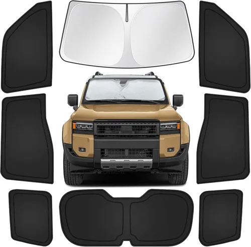 Miniatura 24 de para Toyota 4Runner 2010-2024, juego de 8 protectores solares para ventanas de coche, privacidad para parabrisas delantero, laterales y traseros