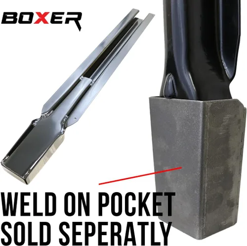 Miniatura 8 de Boxer Estaca de metal para camión de herramientas, 6 piezas, extremo cuadrado de 12 pulgadas, recubierta en acabado negro, estaca resistente