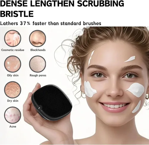 Miniatura 5 de Exfoliante facial de silicona suave para poros, cepillo de lavado facial manual, impermeable, limpieza para el cuidado de la piel, cepillos