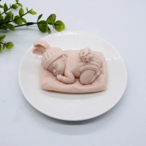 Miniatura 4 de Molde de Resina y Jabón de Silicona para Bebé que Duerme - Moldes de Retrato y Vela, Suministros para Manualidades jabón-somnoliento-bebé