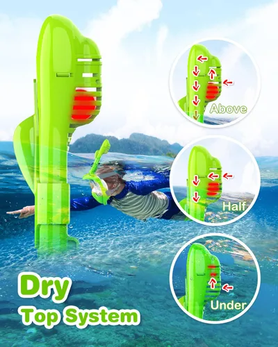 Miniatura 3 de Kkdi Kids Snorkel Mask, Full Face Snorkel Mask for Kid 4-16, Foldable Snorkeling Gear for Kids Snorkeling Set for Swimming Pool Toys, Dry Top