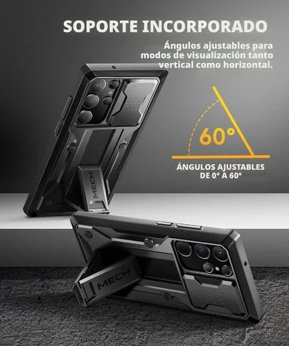 Miniatura 6 de TONGATE Funda para Samsung Galaxy S23 Ultra, [cubierta deslizante integrada para cámara y protector de pantalla] [2 marcos frontales] Funda de grado