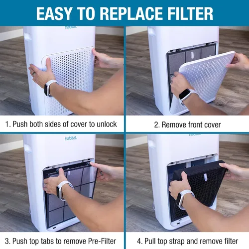 Miniatura 5 de Habitat Filtro de repuesto para purificador de aire, HEPA 13, carbón activado, PET, iones de plata (paquete de 1)