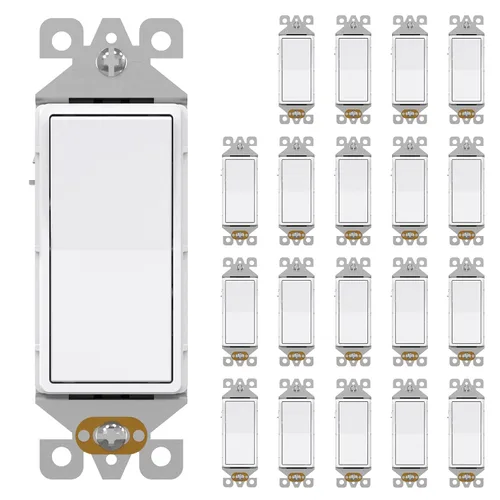 Miniatura 9 de AIDA Paquete de 1 interruptor de luz basculante Decora de 3 vías, interruptores de luz eléctricos con conexión a tierra automática de 15 amperios