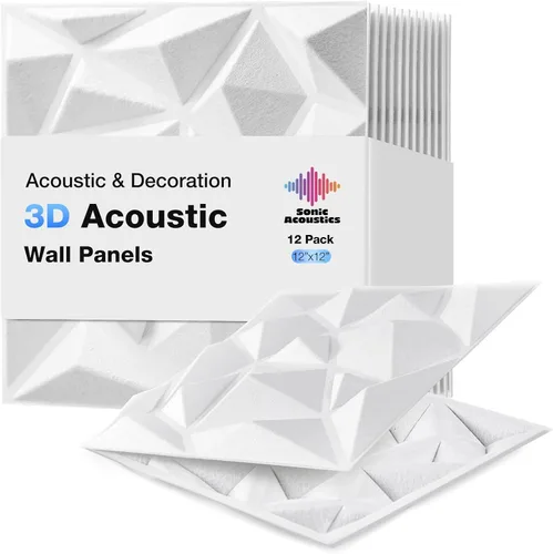 Miniatura 9 de Paneles acústicos 3D de pared, paquete de 12 paneles de fieltro a prueba de sonido para decoración de pared interior, panel hueco absorbente