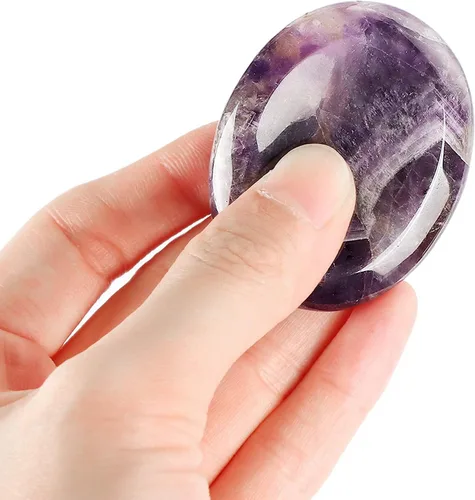 Miniatura 20 de Artistone Juego de 2 piedras de sangre africanas para el pulgar, piedras curativas naturales pulidas para chakras, para aliviar el estrés