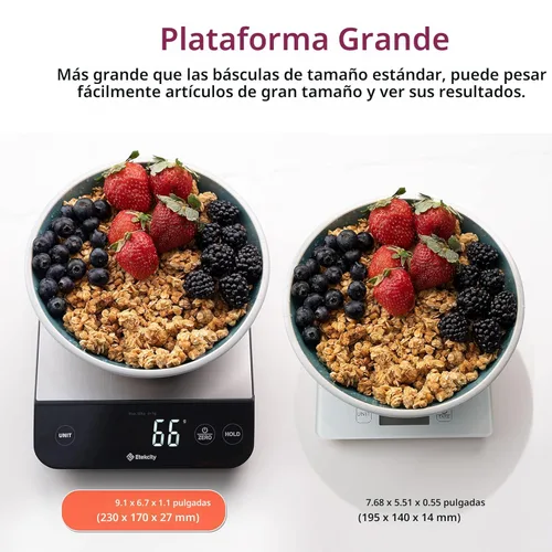 Miniatura 2 de Etekcity Báscula digital de cocina para alimentos, gramos y onzas para perder peso, hornear y cocinar, graduación precisa de 0.05 oz/1 g, 5