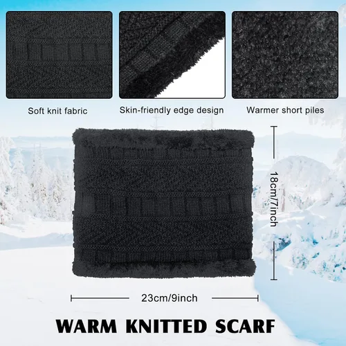 Miniatura 3 de Conjunto de bufanda y guantes de invierno con forro polar cálido para hombres y mujeres