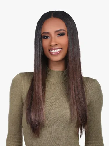 Miniatura 15 de Everly Extensión de cabello con clip, 7 piezas de cabello humano Remy sin costuras con clip de trama de silicona con tecnología de clip de mariposa