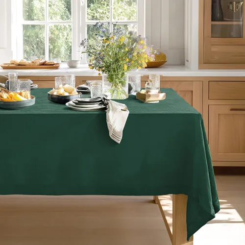 Miniatura 25 de Linen World - Mantel de lino de otoño de 55 x 55 pulgadas, mantel rectangular lavable de lino francés para comedor, al aire libre, bodas
