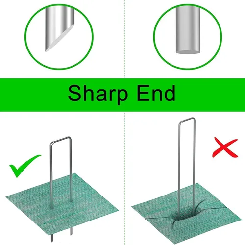 Miniatura 2 de BetterJonny 100 grapas de acero galvanizado resistente en forma de U para jardín, color plateado