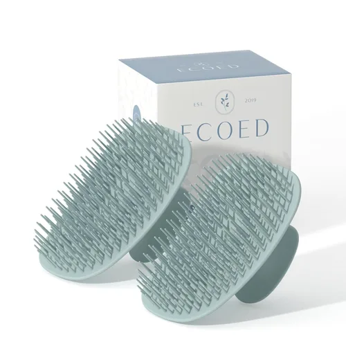 Miniatura 14 de Ecoed Cepillo de champú masajeador para el cuero cabelludo, limpiador y exfoliante para eliminar la caspa, peine para caspa húmedo y seco