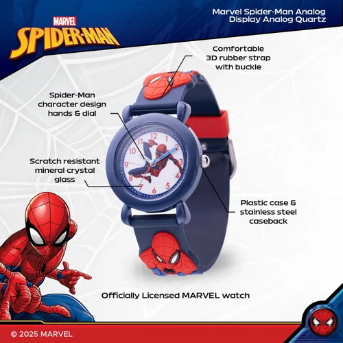 Miniatura 2 de Marvel Spiderman Watch for Kids - Spiderman Watch Boys - Spider-Man Watches for Boys 4-6 - Toys - Kids - Marvel Toddler - Teen - Dark Blue Case