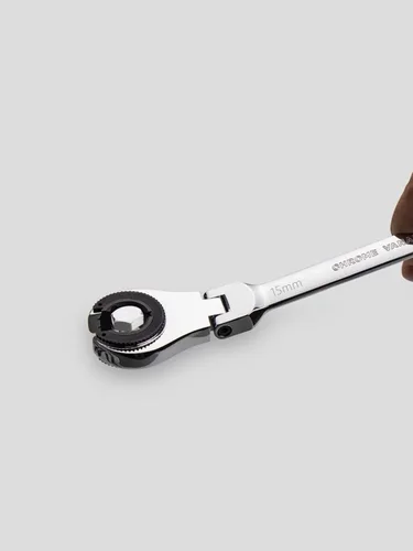Miniatura 3 de FLZOSPER - Llave de engranajes de cabeza flexible de 15 mm, llave de combinación de trinquete métrica