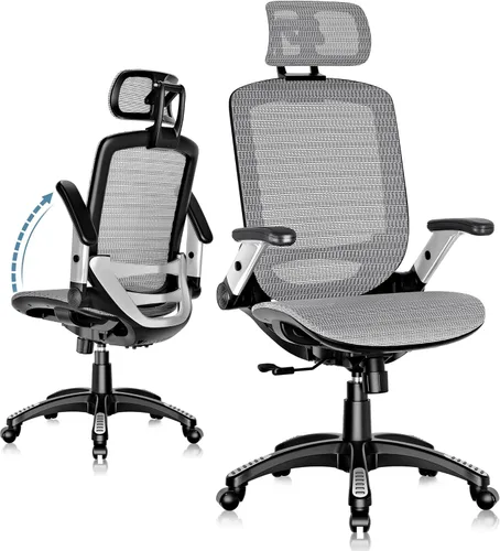 Miniatura 23 de GABRYLLY Silla de Oficina Ergonómica, Silla de Escritorio de Respaldo Alto para el Hogar con Reposacabezas, Brazos Abatibles, Bloqueo de Inclinación