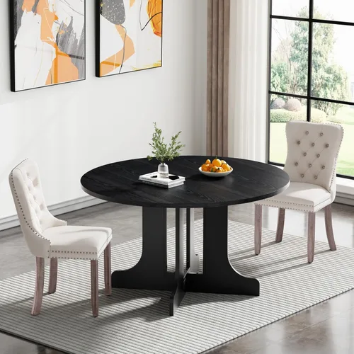 Miniatura 110 de Juego de mesa de comedor de mármol sintético blanco para 6 personas, juego de mesa de comedor extensible de 7 piezas de 63 a 78.74 pulgadas con 6