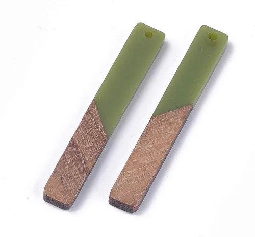 Miniatura 13 de Mega Pet Colgante de resina y madera de nogal para hacer joyas de bricolaje
