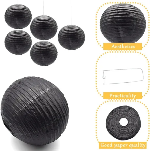 Miniatura 3 de 6 linternas de papel decorativas redondas colgantes