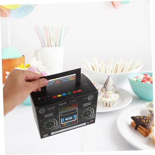 Miniatura 4 de MERRYHAPY 6 cajas de regalo de fiesta de los años 80, cajas de boom novedosas cajas retro de radio de colores mezclados para dulces retro