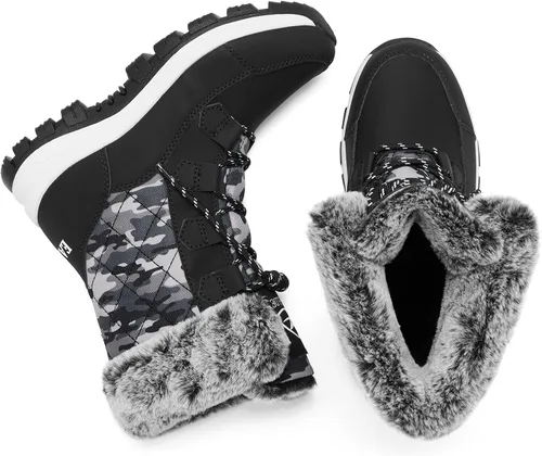 Miniatura 5 de EARLDE Womens Snow Boot With Waterproof Lace Up Mid-Calf Outdoor Winter Deep Tread Rubber Sole