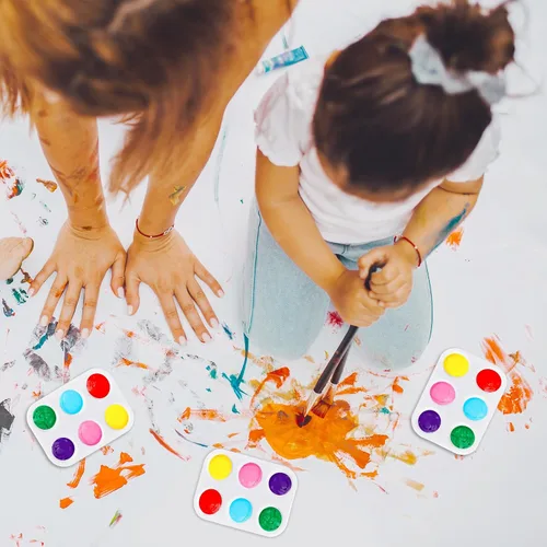 Miniatura 6 de 100 paletas de pintura de plástico blanco de 6 pozos, paletas de pintura de acuarela, bandejas de pintura para manualidades, bandeja de pintura