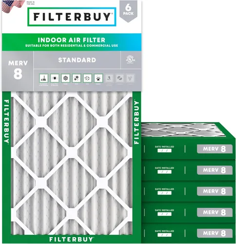 Miniatura 63 de Filterbuy Filtro de aire MERV 8 de 8 x 14 x 1 pulgadas para defensa contra el polvo y las alergias (paquete de 6), electrostático plisado HVAC