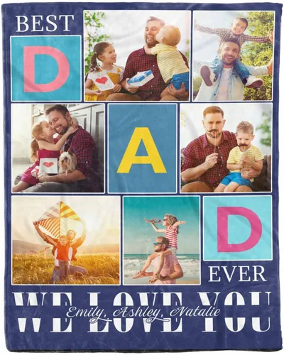 Miniatura 18 de D-Story Manta de hijo, divertidas mantas personalizadas con fotos, regalo para papá, manta de disfraz, regalo para hija, regalos personalizados