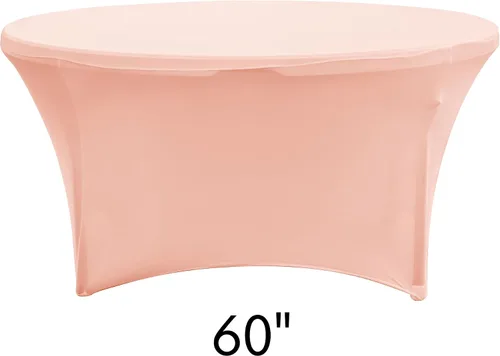 Miniatura 2 de Simply Elegant Mantel redondo ajustable de elastano Mantel para mesa de banquete, mantel de poliéster y elastano, para cumpleaños, quinceañera