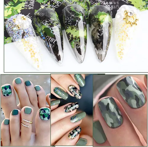 Miniatura 2 de Calcomanías holográficas de transferencia de uñas, hojas de esmalte de uñas de corazón de amor, láminas de transferencia de papel estrellado