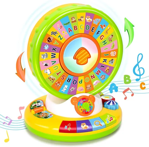 Miniatura 8 de Juguete para niños y niñas de 1, 2 y 3 años, juguetes musicales de aprendizaje para bebés que giran y cantan el alfabeto para niños pequeños