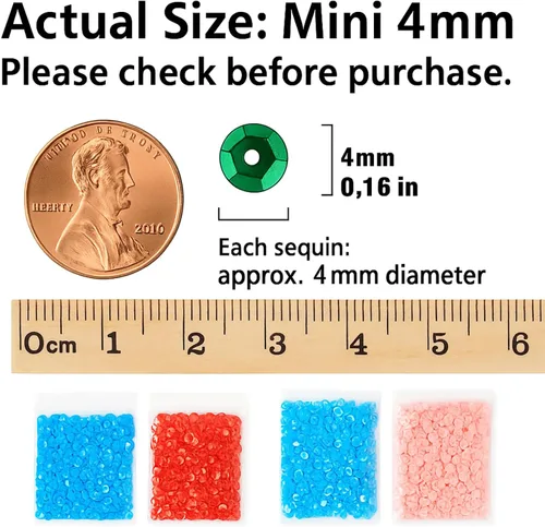 Miniatura 2 de DIYASY 45000 mini lentejuelas de 0.157 in para manualidades – 24 colores redondos de lentejuelas bordadas con agujero