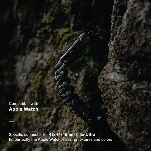 Miniatura 9 de KORDIZ Survivor - Correa de nylon paracord para Apple Watch compatible con Apple Watch ULTRA 3, ULTRA 2 / 1 [49mm] y Series 11, 10, 9, 8, 7-1, SE3