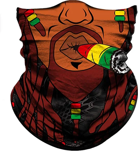 Miniatura 27 de Obacle Bandana máscara facial cuello polaina tubo máscara hombres mujeres para protección solar contra el polvo Bandera de calavera blanca y negra