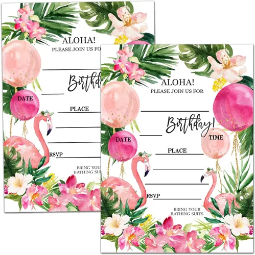 Miniatura 14 de Tarjetas de invitación para fiesta de cumpleaños, celebración de fiesta Aloha, suministros de fiesta temática de nativos americanos, regalos, 20