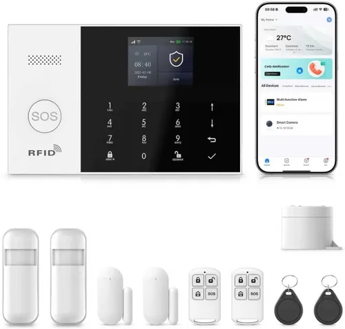 Miniatura 10 de PGST Sistema de seguridad para el hogar, teclado WiFi+GSM/4G sistema de alarma inalámbrico con alertas instantáneas de aplicaciones, funciona