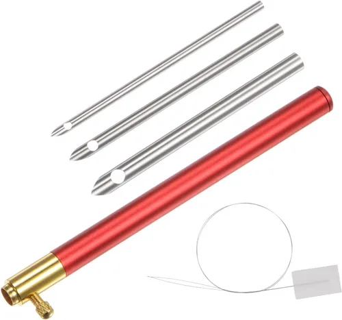Miniatura 3 de HARFINGTON Aguja perforadora de mango ajustable con aguja de bordado ajustable, herramientas de tejer para hilo de hilo, bricolaje, manualidades