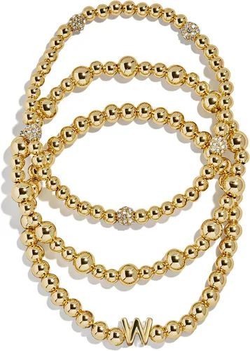 Miniatura 45 de BaubleBar Juego de pulsera Pisa para mujer, tres pulseras de cuentas chapadas en oro, joyería de moda, regalo de moda