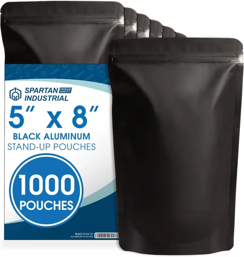 Miniatura 22 de Spartan Industrial Bolsas de Mylar de Pie de 3.5" X 5.5" Negro Mate - 100 Bolsas Pequeñas a Prueba de Olores con Apertura Termosellable y Cremallera