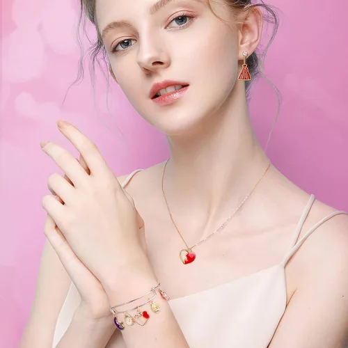Miniatura 5 de 400 dijes para la fabricación de joyas, varios dijes de pulsera esmaltada, dijes de metal mixto a granel para hacer joyas Multicolor