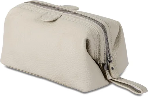 Miniatura 13 de KomalC Bolsa de aseo premium de cuero de búfalo para hombres y mujeres con forro resistente al agua, neceser de viaje unisex para artículos de aseo